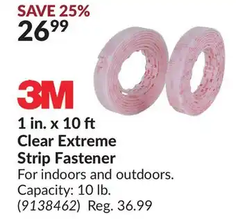 Princess Auto 1 in. x 10 ft clear extreme strip fastener offer