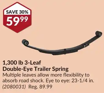 Princess Auto 1,300 lb 3-leaf double-eye trailer spring offer