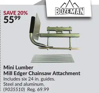 Princess Auto Mini lumber mill edger chainsaw attachment offer
