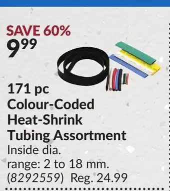 Princess Auto 171 pc colour-coded heat-shrink tubing assortment offer