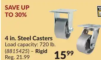 Princess Auto 4 in. steel casters offer
