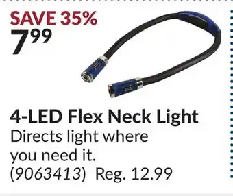 Princess Auto 4-led flex neck light offer