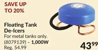 Princess Auto Floating tank de-icers offer