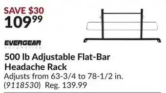 Princess Auto 500 lb adjustable flat-bar headache rack adjusts offer