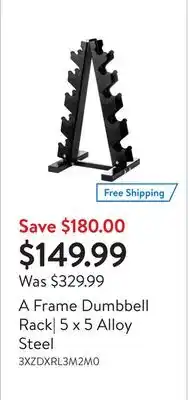 Walmart A frame dumbbell rack| 5 x 5 alloy steel offer