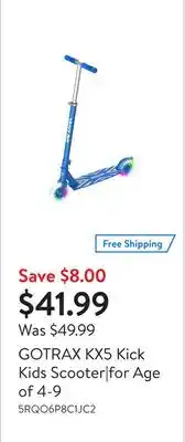 Walmart Gotrax kx5 kick kids scooter|for age of 4-9 offer