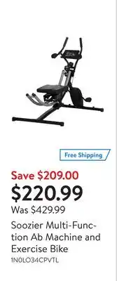 Walmart Soozier multi-function ab machine and exercise bike offer