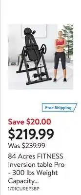 Walmart 84 acres fitness inversion table pro - 300 lbs weight capacity folding inversion therapy massage table bed chair bench, this offer