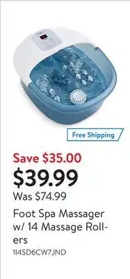 Walmart Foot spa massager w/ 14 massage rollers offer