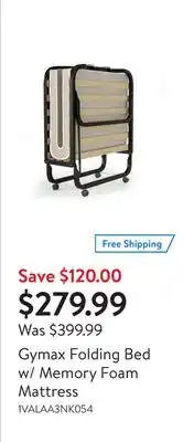 Walmart Gymax folding bed w/ memory foam mattress offer