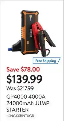 Walmart Gp4000 4000a 24000mah jump starter offer