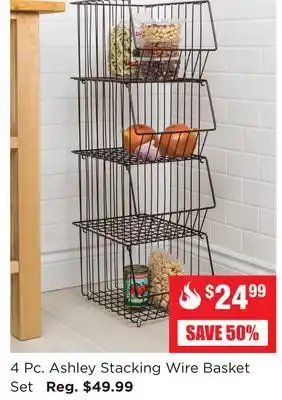 Kitchen Stuff Plus 4 pc. ashley stacking wire basket set offer