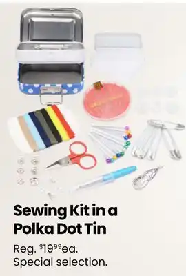 Fabricland Sewing kit in a polka dot tin offer
