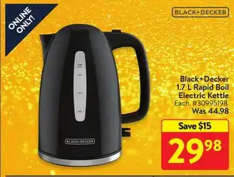 Walmart Black + decker 1.7 l rapid boil electric kettle offer