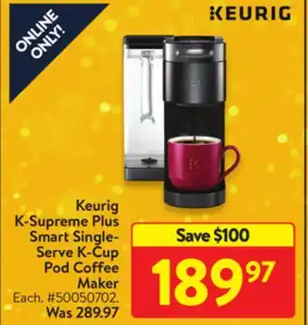 Walmart Keurig k-supreme plus smart single-serve k-cup pod coffee maker offer