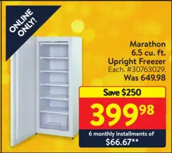 Walmart Marathon 6.5 cu. ft. upright freezer offer
