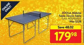 Walmart Joola midsize table-tennis table offer