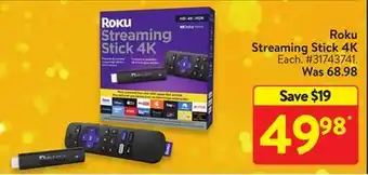 Walmart Roku streaming stick 4k offer