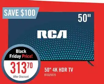 The Brick Rca 50 4k hdr smart google tv offer