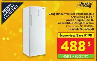 Walmart Arctic king 8.3-cu. ft. convertible upright freezer offer