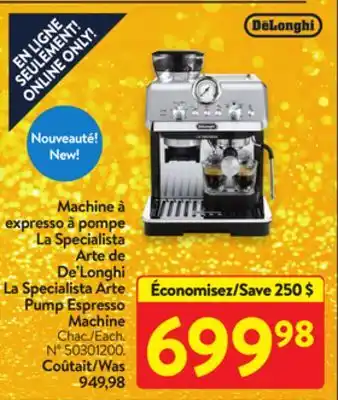 Walmart De'longhi la specialista arte pump espresso machine offer