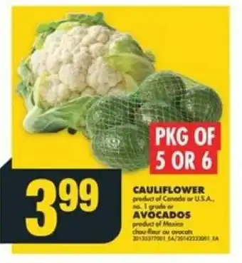 No Frills CAULIFLOWER OR AVOCADOS offer