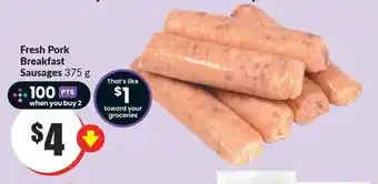 FreshCo Fresh Pork Breakfast Sausages 375g offer