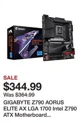 Newegg Gigabyte z790 aorus elite ax lga 1700 intel z790 atx motherboard with ddr5, quad m.2, pcie 5.0, usb 3.2 gen2x2 type-c, intel offer