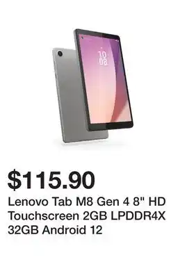 Newegg Lenovo tab m8 gen 4 8 hd touchscreen 2gb lpddr4x 32gb android 12 offer