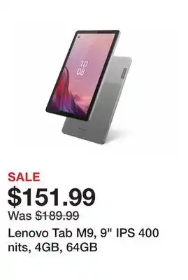 Newegg Lenovo tab m9, 9 ips 400 nits, 4gb, 64gb offer