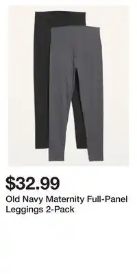 Old Navy Old navy maternity full-panel leggings 2-pack offer