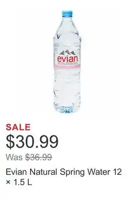 Costco Evian natural spring water 12 × 1.5 l offer