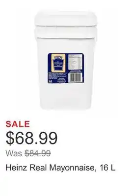 Costco Heinz real mayonnaise, 16 l offer