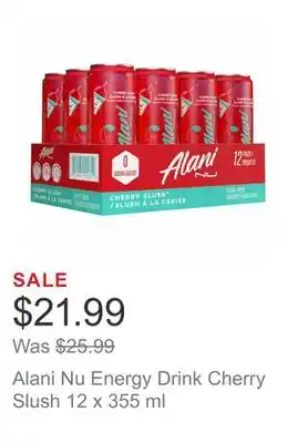 Costco Alani nu energy drink cherry slush 12 x 355 ml offer