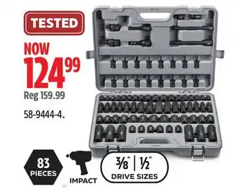 Canadian Tire Maximum 3/8-in & 1/2-in drive professional grade impact socket set, 83-pc, crmo offer