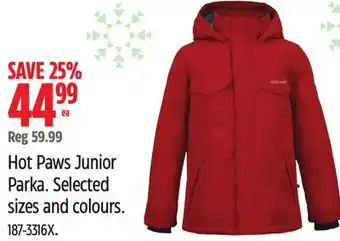 Canadian Tire Hot paws junior parka offer