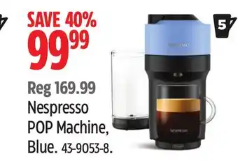 Canadian Tire Nespresso pop machine, blue offer