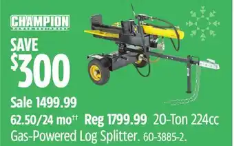 Canadian Tire Champion 20-ton 224cc gas-powered log splitter offer