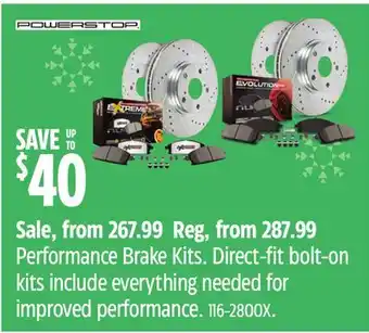 Canadian Tire Powerstop performance brake kits offer