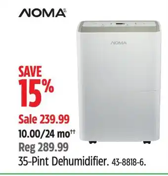Canadian Tire Noma 35-pint dehumidifier offer