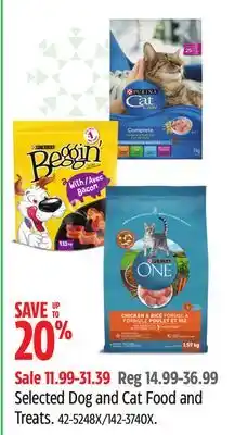 Canadian Tire Purina selected dog and cat food and treats offer