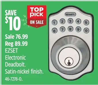 Canadian Tire Ezset electronic deadbolt offer