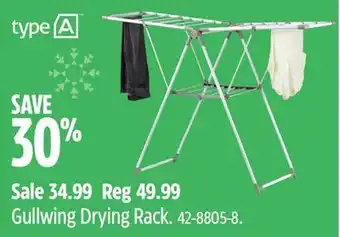 Canadian Tire Type a gullwing drying rack offer