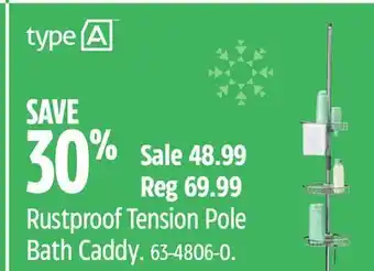 Canadian Tire Type a rustproof tension pole bath caddy offer