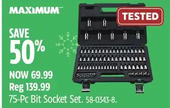 Canadian Tire Maximum 75-pc bit socket set offer