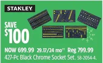 Canadian Tire Stanley 427-pc black chrome socket set offer