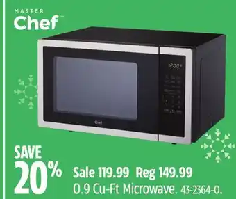 Canadian Tire Master chef 0.9 cu-ft microwave offer
