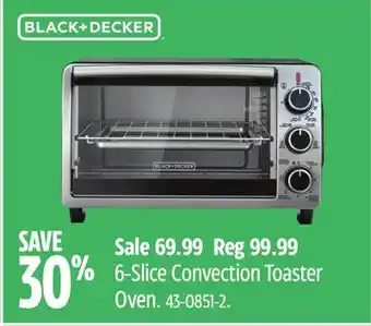 Canadian Tire Black & decker 6-slice convection toaster oven offer