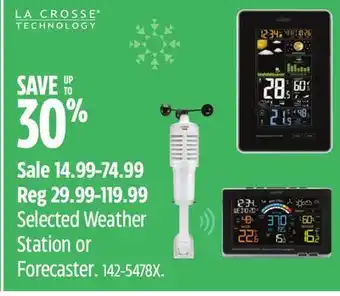 Canadian Tire Selected la crosse weather station or forecaster offer