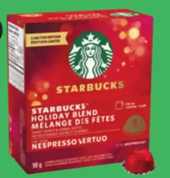 Canadian Tire Starbucks by nespresso holiday blend capsules, 8-ct offer